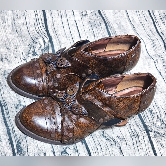 Metropolis Leather Steampunk Butterfly Shooties - Picture 1 of 11